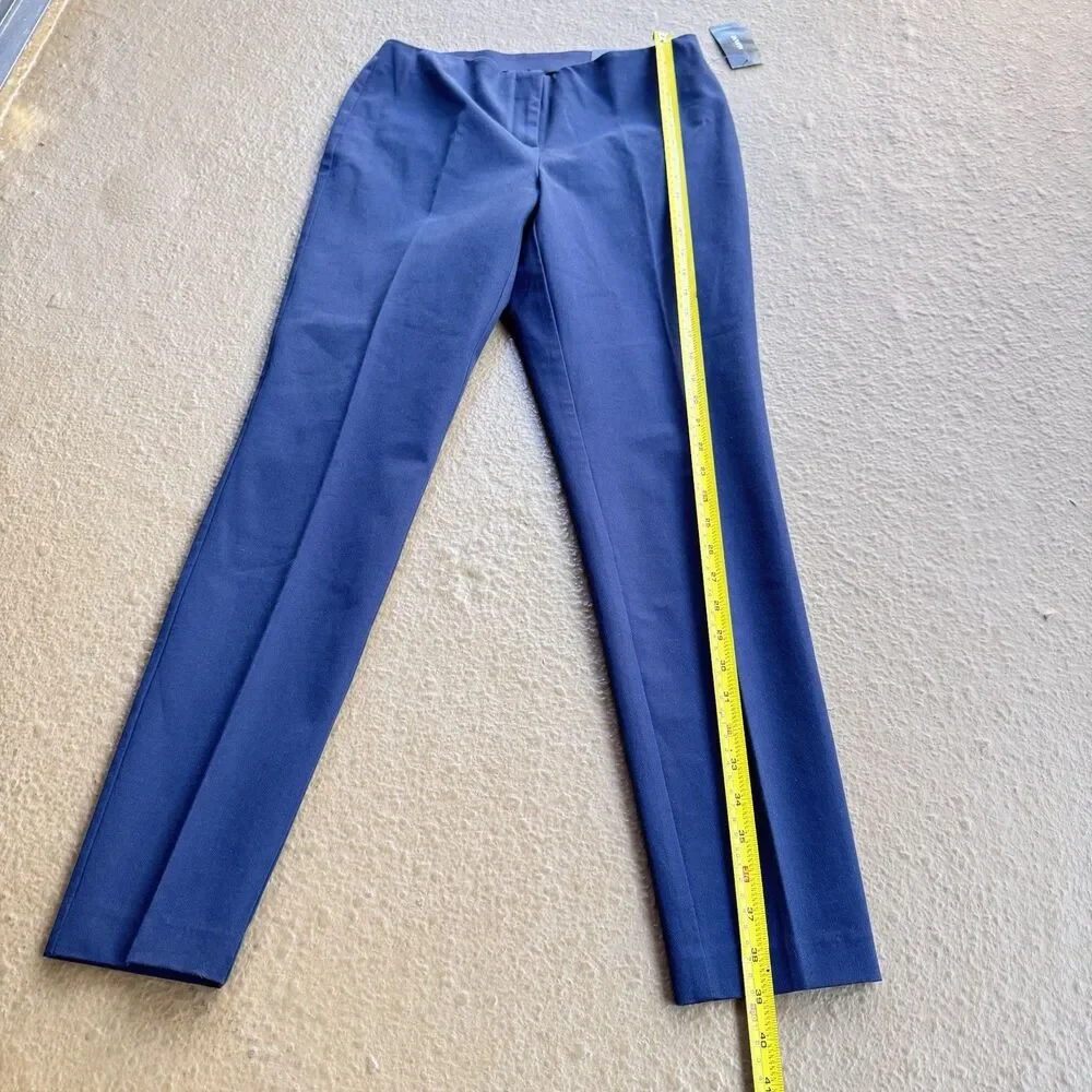 NWT Women’s Alfani Pants Sz 6 Skinny Leg Comfort Waist Navy Office Minimalist - Picture 7 of 9